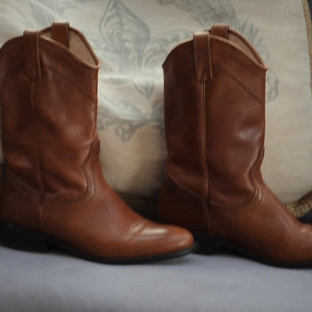 STEVE MADDEN LASOO LEATHER MID CALF BOOTS SIZE 8.5